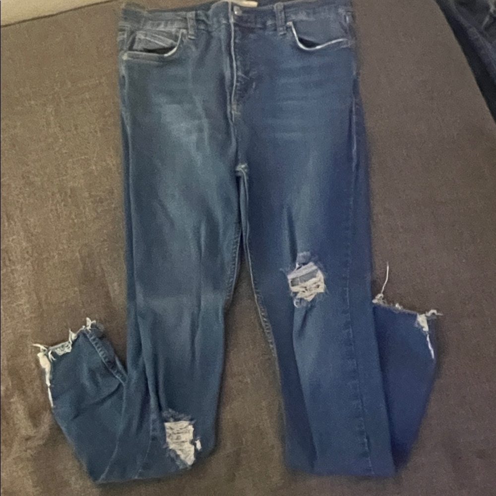 Blue Distressed Women Jeans